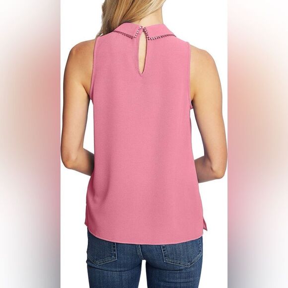 Cece | Collar Dot Trim Blouse - Picture 2 of 5